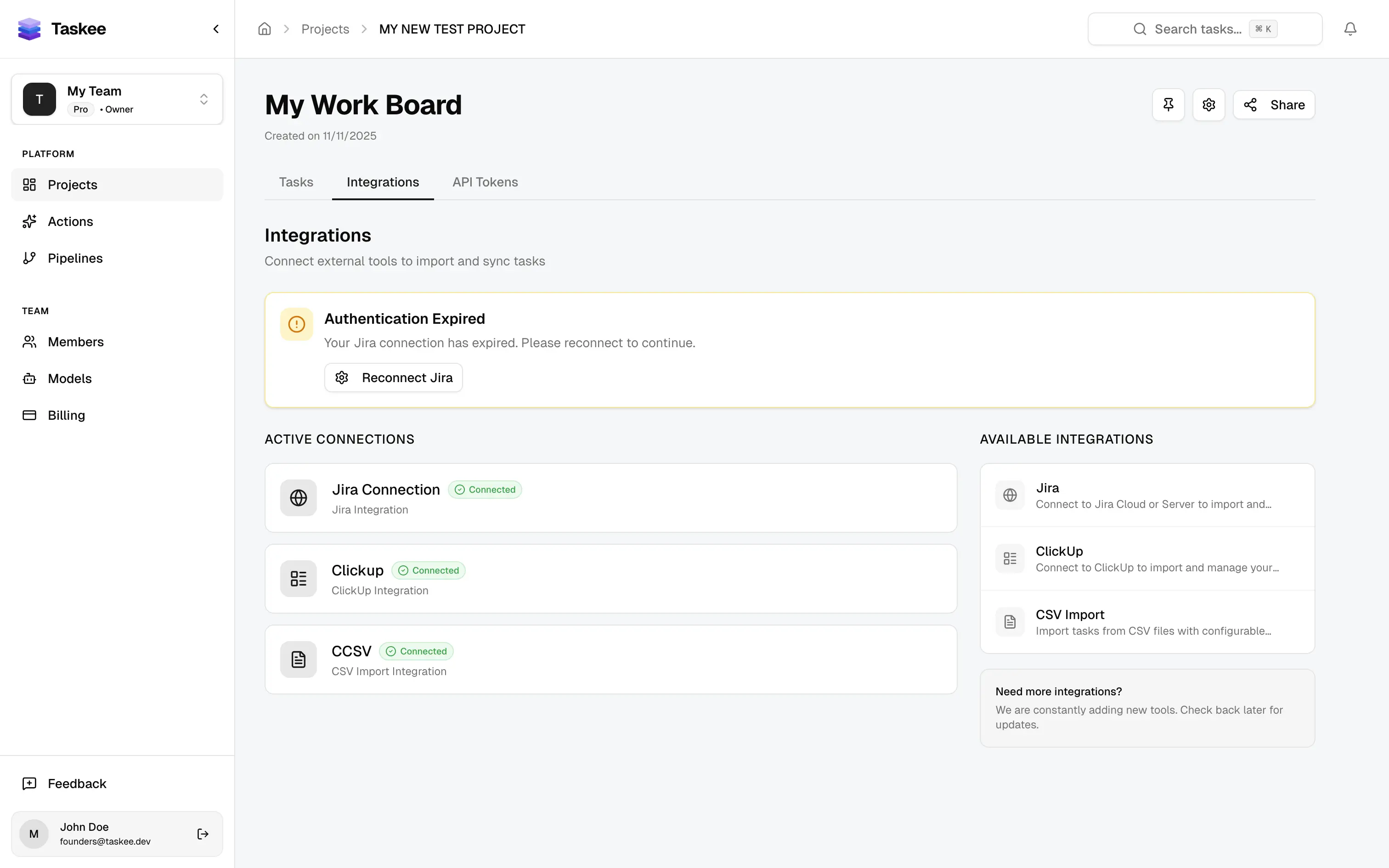 Two-way sync status and controls